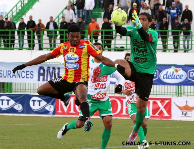 Samuel Eduok, une nouvelle fois buteur contre le CS Hammam-Lif au stade Municipal. (Photo CHALA)