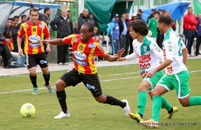 Premier match officiel du brésilien Magno Cruz avec les Sang et Or, le 14 février 2015 face au CS Hammam-Lif. (Photo CHALA)