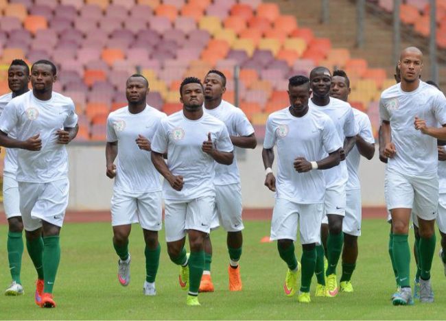 Samuel Eduok à l'entraînement avec les Super Eagles à Port Harcourt (Photo thenff.com)