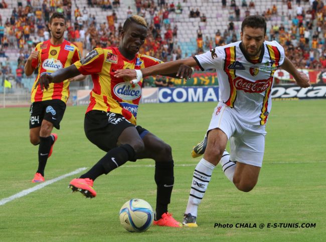 Premier match d'Abdoulaye Sissoko avec les Sang et Or face à l'ES Métlaoui. Le 20 septembre 2015 à Radès. (Photo CHALA)