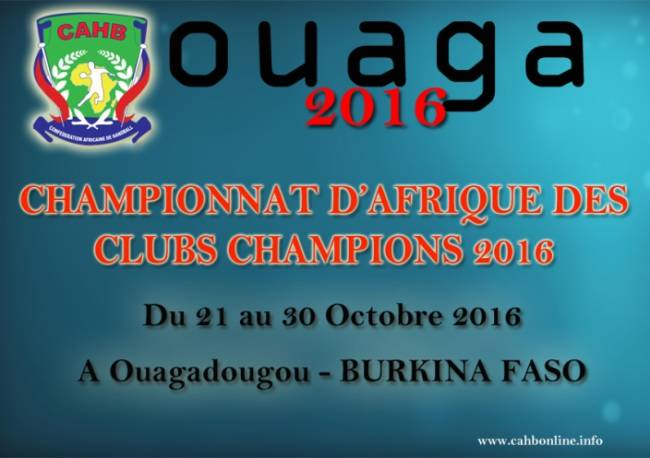 Handball - Ouaga 2016: Espérance placed in Group A. (CAHB Photo)