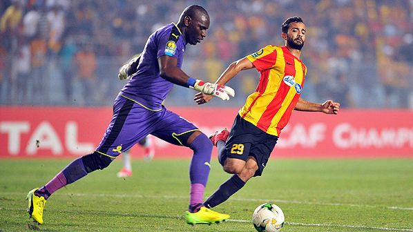 Taha Yassine Khenissi face à Sundowns FC, le 21 juin 2017 à Radès. (Photo SundownsFC.com)