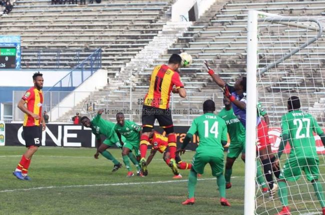 Taha Yassine Khenissi auteur du doublé du match aller face à FC Platinum en CAF Champions League. (Photo est.org.tn)