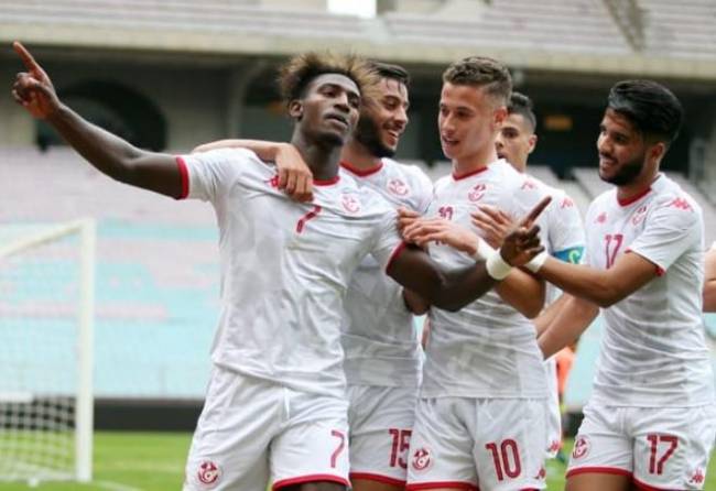 Zied Berrima (10), one of Esperance's and Tunisia's promising players, celebrates with his teammates. Photo | TAP