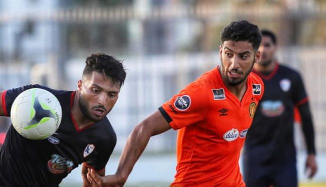 Youssef Abdelli auteur d'un nouveau but face à l'AS Soukra en match amical de préparation disputé au Parc B. (Photo est.org.tn)