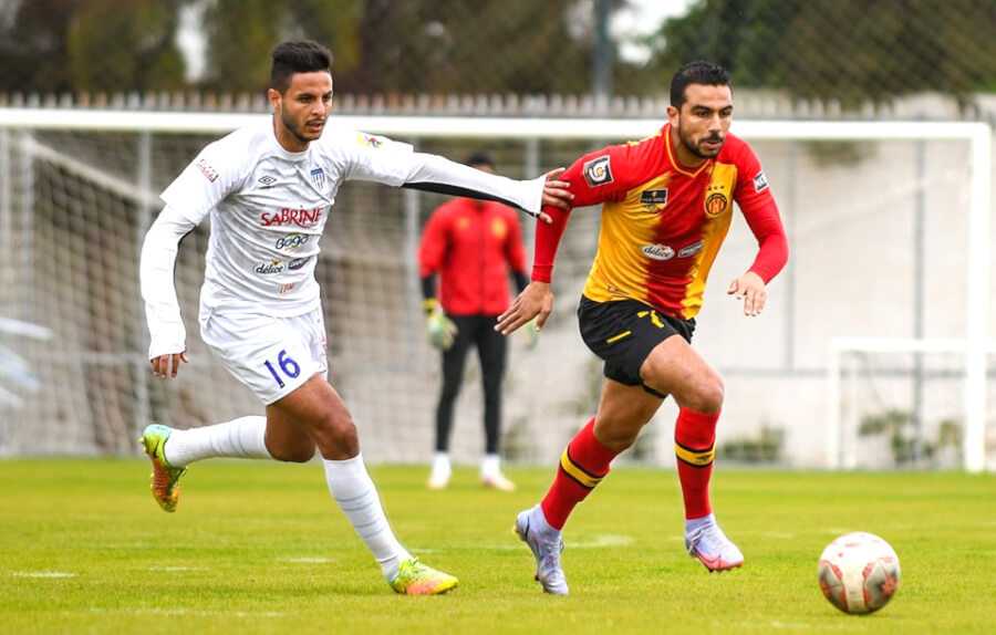 Alaeddine Marzouki aligné face à l'AS Oued Ellil en match amical disputé le 26 décembre 2021 au complexe Hassen Belkhodja. (Photo est.org.tn)