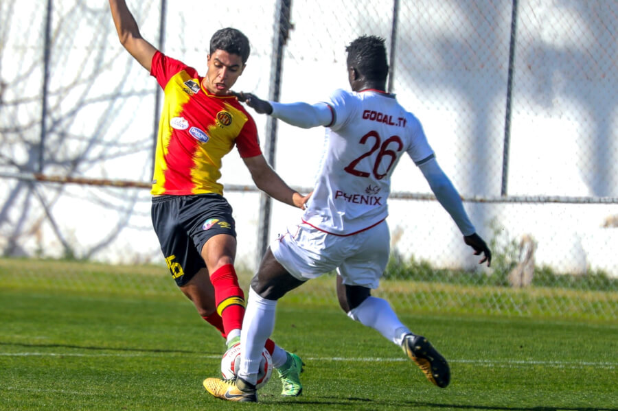 Montassar Triki lors du match amical face à l'Olympique de Béja, le 6 février 2022 au Parc B. (Photo est.org.tn)