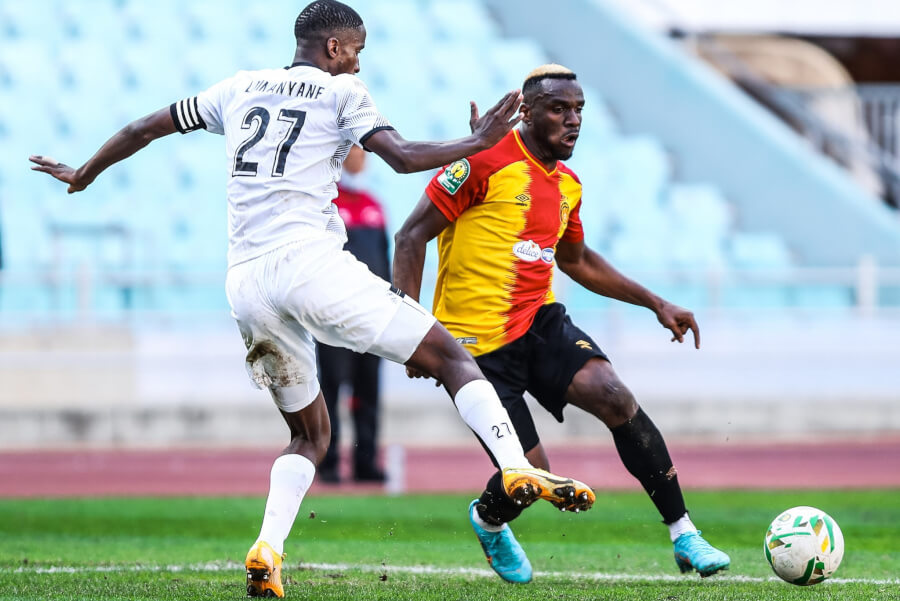 Premier match du buteur Kingsley Eduwo face à Jwaneng Galaxy FC botswanais en Ligue des champions d'Afrique. (Photo est.org.tn)