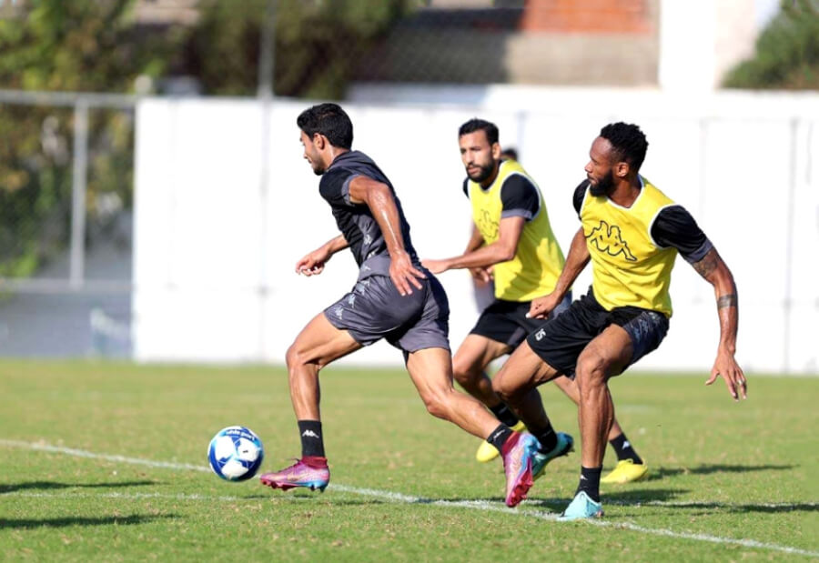 Mehri, Coulibaly et Chaâlali à l'entraînement préparant leur déplacement à Bizerte. (Photo Taraji+)