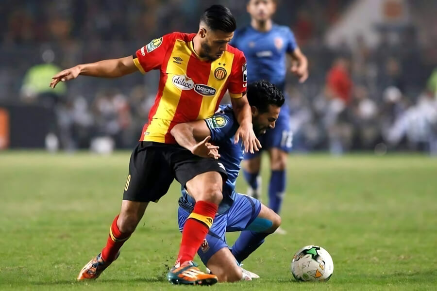 Anice Badri lors de la finale de la Ligue des champions 2018 face à Al Ahly au stade de Radès. (Photo est.org.tn)