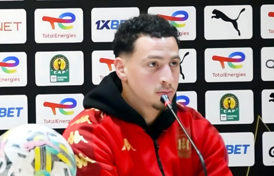 Zakaria Ayeb, the Blood and Gold midfielder, at the pre-match press conference (Photo Taraji+)