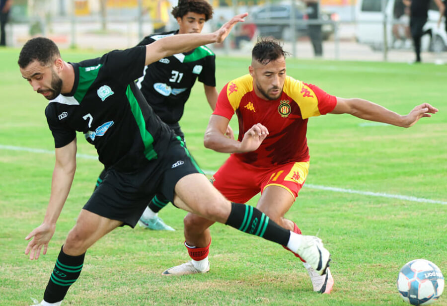 Youcef Belaïli dans ses œuvres face à l'AS Soliman en amical, le 24 août 2024, au Parc B. (Photo est.org.tn)