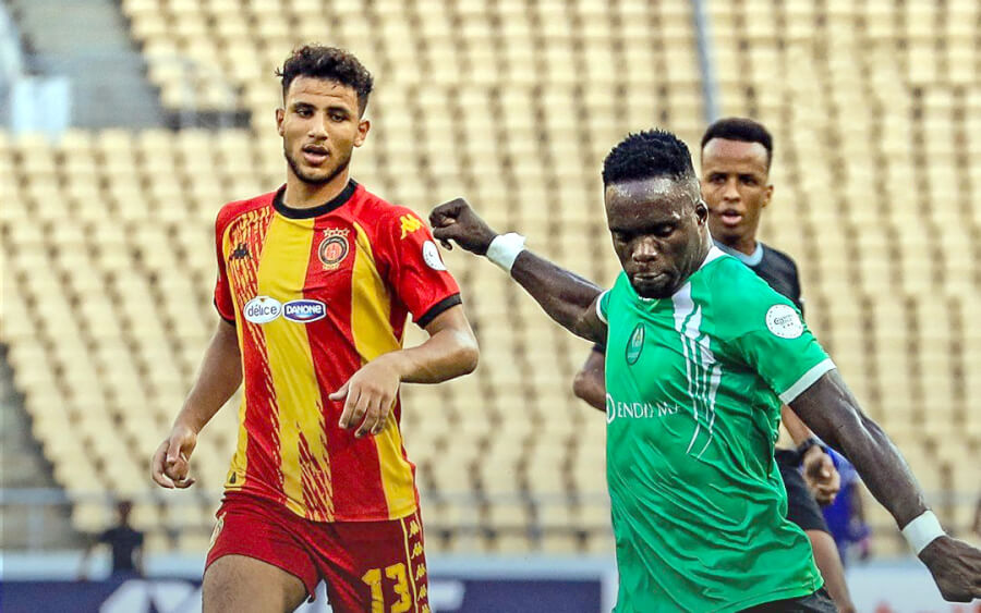 Raed Bouchniba lors du match de Ligue des champions face à GD Sagrada Esperança au stade national du 11 Novembre à Luanda. (Photo CAFOnline.com)