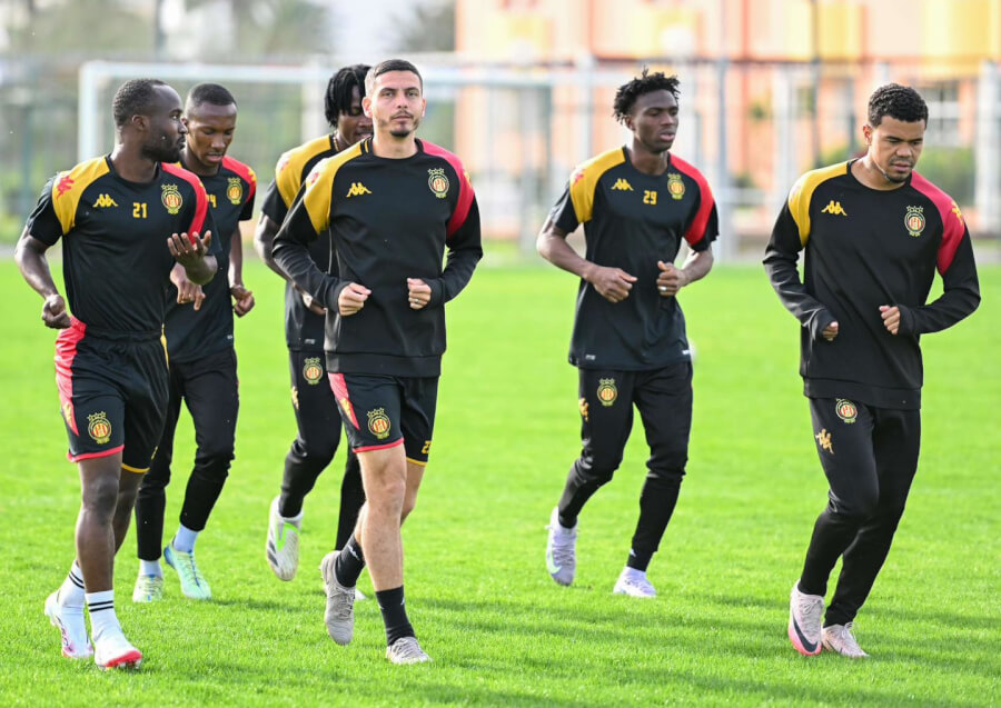 Les joueurs sang et or à l'entraînement au Parc B. (Photo Taraji+)