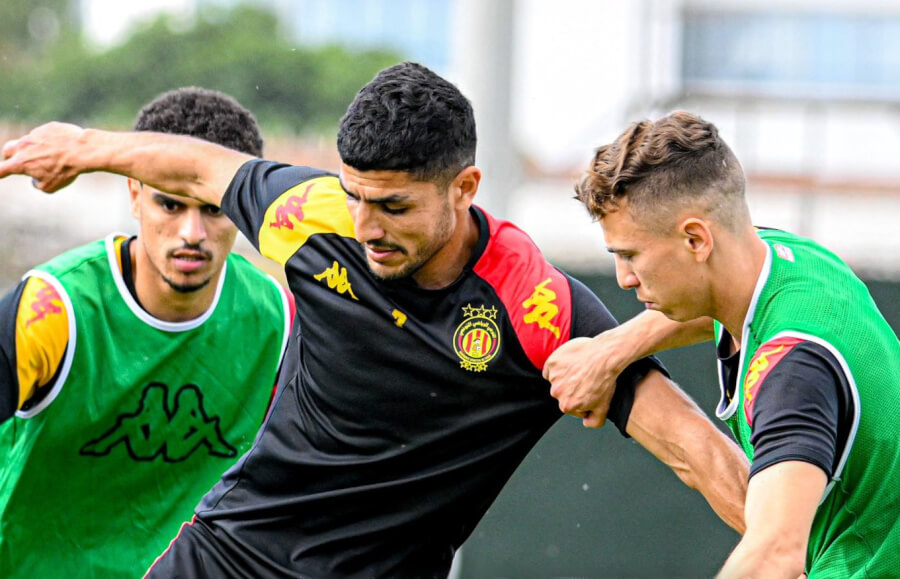 Ben Ali, Hamrouni et Dhaou à l'entraînement au Parc B. (Photo est.org.tn)