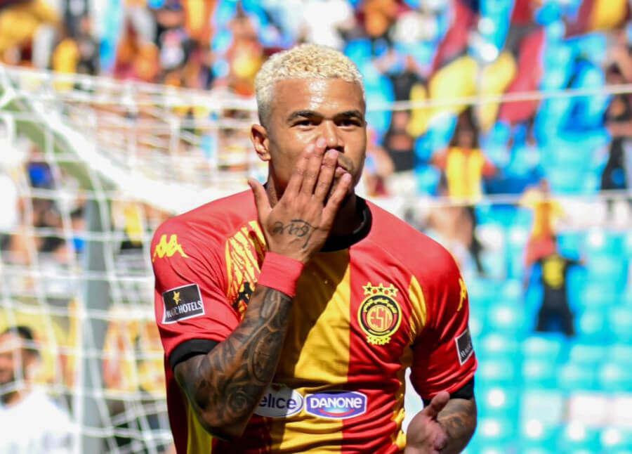 Yan Sasse celebrates after his goal against CS Sfaxien at Rades stadium. (Photo est.org.tn)