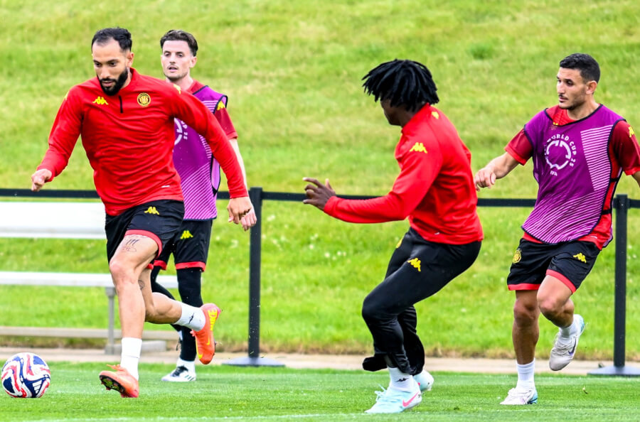 Les joueurs sang et or à l'entraînement dans leur camp de base à Detroit aux USA. (Photo est.org.tn)