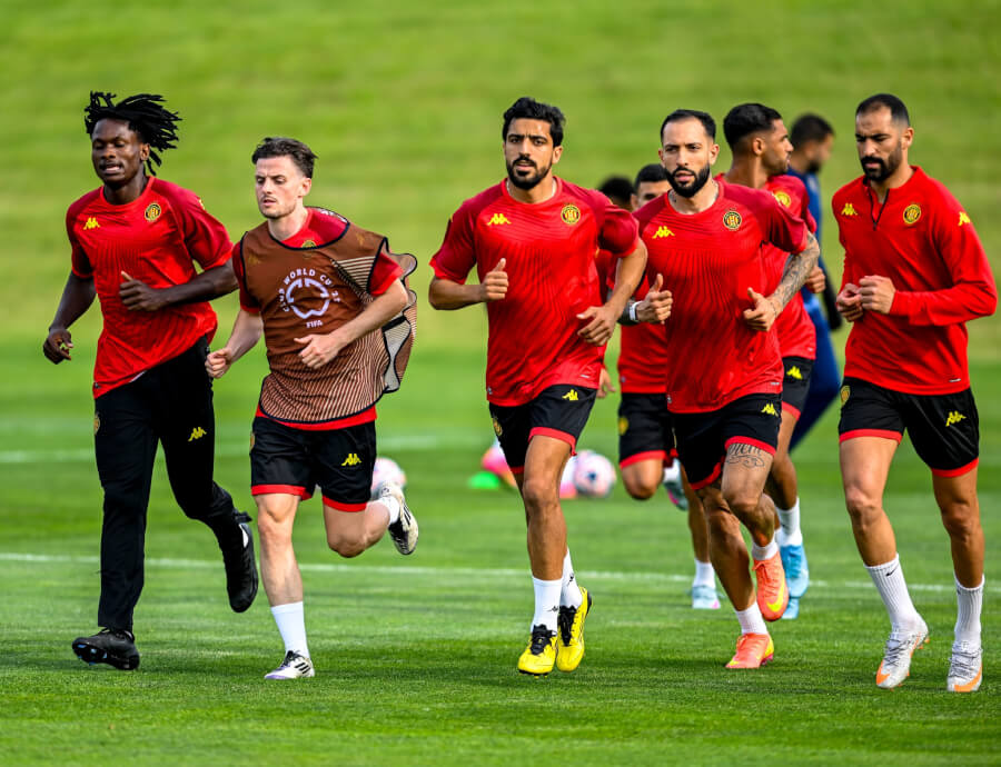 Les joueurs sang et or à l'entraînement à Detroit aux USA. (Photo est.org.tn)