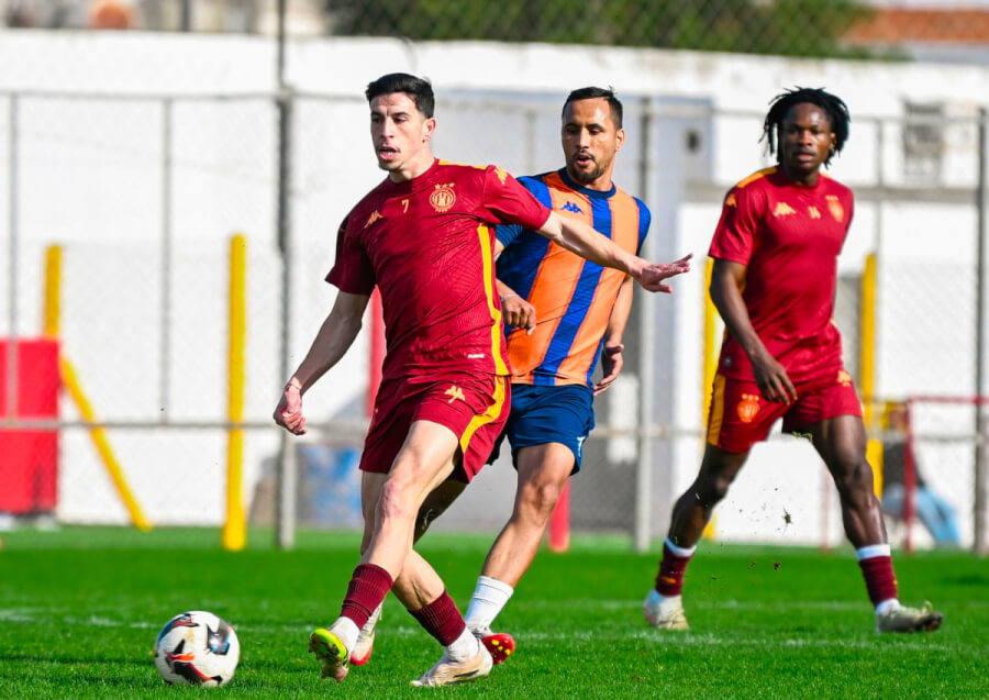 Kouceila Boualia auteur de trois buts lors du match amical face à l'AS Soukra le 24 décembre 2025 au Parc B. (Photo est.org.tn)