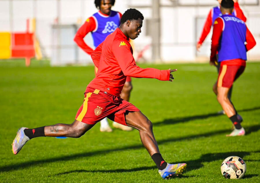 Jack Diarra à l'entraînement au Parc B. (Photo Taraji+)
