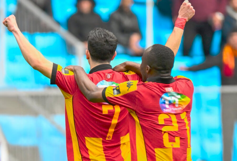 Kouceila Boualia celebrates after scoring against JS Kairouan on January 27, 2026, at the Radès stadium. (Photo est.org.tn)