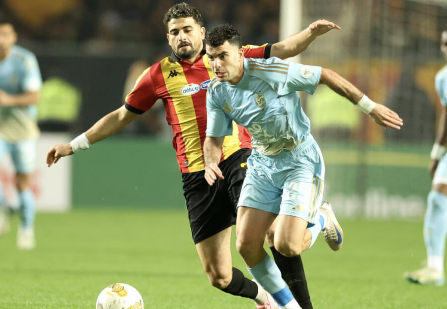 Ahmed Sayed Zizo and Moez Hadj-Ali during the match against Al Ahly at the Radès stadium, March 15, 2026. (Photo CAFOnline.com)