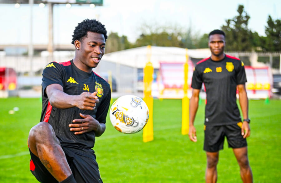 Jack Diarra et Aboubacar Diakité à l’entraînement au Parc B. (Photo est.org.tn)