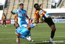 Michaël Eneramo contre l'US Monastir à El Menzah. (Photo CHALA)