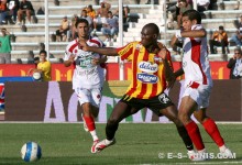 Henry Bienvenu contre Jendouba Sport, le 31 août 2008 à El Menzah. (Photo CHALA)