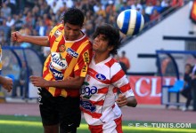 Darragi inscrivant un but de la tête contre le Club Africain, le 9 novembre 2008. (Photo CHALA)