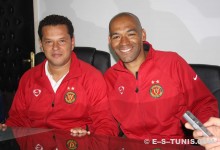 José De Moraïs et Maher Kanzari en conférence de presse d'après-match. (Photo CHALA)