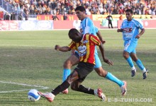 Henry Bienvenu inscrivant un but contre l'US Monastir, le 30 novembre 2008. (Photo CHALA)