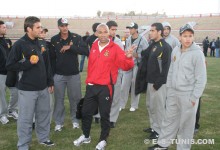 L'équipe sang et or à l'entraînement à Sanaa, le 15 décembre 2008. (Photo CHALA)