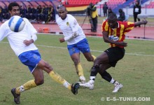 L'attaquant sang et or Lélo Mbélé face au MAS de Fès en Coupe maghrébine des clubs vainqueurs de coupe, le 18 décembre 2008. (Photo CHALA)