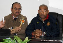 José De Moraïes (EST) et Hatem Missaoui (ST) en conférence de presse d'après-match. (Photo CHALA)