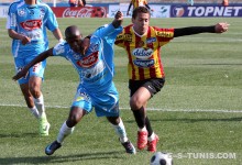 Youssef Msakni contre l'US Monastir, le 22 mars 2009 au stade Ben Jannet. (Photo CHALA)