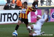Walid Tayeb lors du match EST-ESS des quarts de finale de la Coupe de Tunisie, le 15 avril 2009 à Radès (Photo CHALA)
