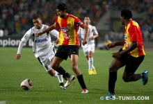 Darragi et Eneramo lors du match face à l'ES Sétif du 11 septembre 2010 à Radès. (Photo CHALA)