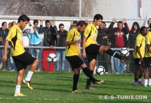 Des joueurs Sang et Or à l'entraînement au Parc B. (Photo CHALA)