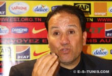 L'entraîneur Nabil Maâloul en conférence de Presse. (Photo CHALA)