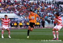 Karim Aouadhi inscrivant un but face au Club Africain, le 12 mai 2013 à Radès. (Photo CHALA)