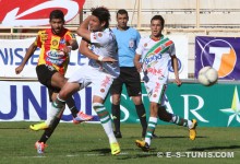 Oussama Darragi auteur d'un joli but face au Stade Tunisien, le 15 février 2014 au Zouiten. (Photo CHALA)